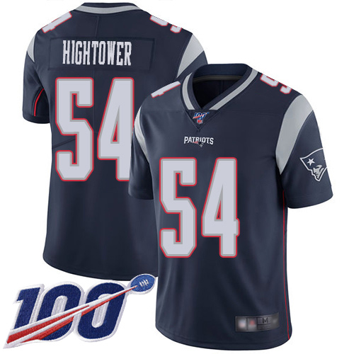 New England Patriots Football #54 100th Limited Navy Blue Men Dont a Hightower Home NFL Jersey